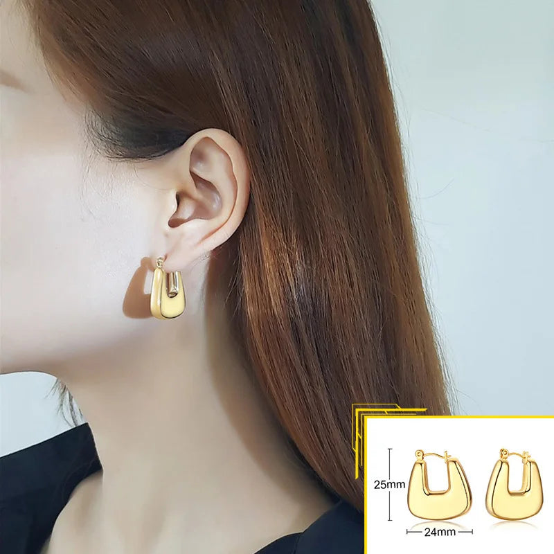 Minimalist Metal Hoop Earrings Zuran store