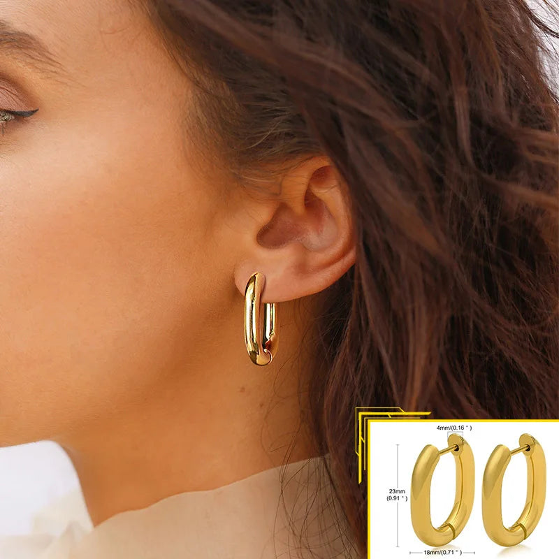 Minimalist Metal Hoop Earrings Zuran store