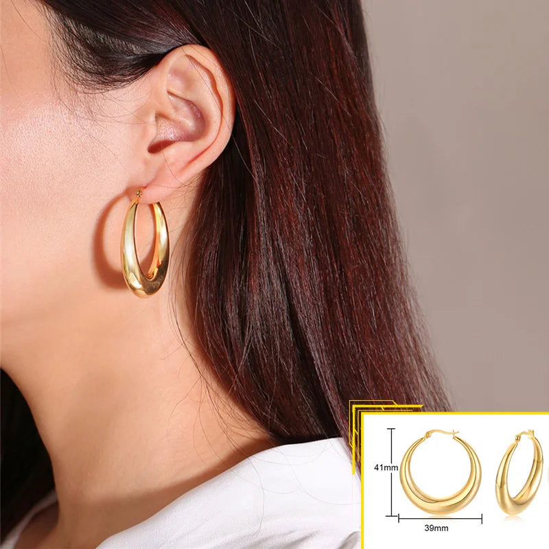 Minimalist Metal Hoop Earrings Zuran store